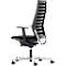 Siège de bureau R12, avec accoudoirs, armature en aluminium poli, noir