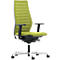 Siège de bureau R12, avec accoudoirs, armature en aluminium poli, vert