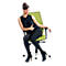 Siège de bureau R12, avec accoudoirs, armature en aluminium poli, vert