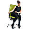 Siège de bureau R12, avec accoudoirs, armature en aluminium poli, vert