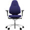 Siège de bureau RH Mereo 220, avec accoudoirs, mécanisme synchrone, assise plate, soutien lombaire, bleu/argenté