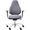 Siège de bureau RH Mereo 220, avec accoudoirs, mécanisme synchrone, assise plate, soutien lombaire, gris/argenté