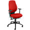 Siège de bureau SHAPE 28485 Dauphin, mécanisme synchrone, avec accoudoirs, dossier haut, support du bassin, rouge