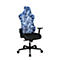 Siège de bureau Sitness RS Sport Camouflage, mécanisme synchrone 3D, assise galbée, appui-tête intégré, avec accoudoirs, bleu/noir