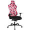 Siège de bureau Sitness RS Sport Camouflage, mécanisme synchrone 3D, assise galbée, appui-tête intégré, avec accoudoirs, rose/noir
