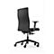 Siège de bureau STRIKE plus comfort Dauphin, avec accoudoirs, mécanisme synchrone, assise plate, noir/noir