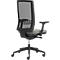 Siège de bureau WIKI, avec accoudoirs, dossier en maille, structure en plastique, gris clair