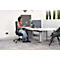 Siège de bureau WIKI, avec accoudoirs, dossier en maille, structure en plastique, noir