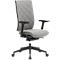 Siège de bureau WIKI, avec accoudoirs, dossier en tissu, structure en plastique, gris clair