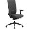 Siège de bureau WIKI, avec accoudoirs, dossier en tissu, structure en plastique, noir