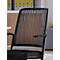 Siège de bureau WithMe, avec accoudoirs, mécanisme auto-synchrone, assise plate, dossier en plastique perforé, housse d'assise amovible, noir