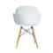 Siège Paperflow Kiwood, en bois massif, entretoises en métal, coque d'assise en PP ergonomique, blanc, lot de 2