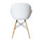 Siège Paperflow Kiwood, en bois massif, entretoises en métal, coque d'assise en PP ergonomique, blanc, lot de 2