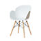 Siège Paperflow Kiwood, en bois massif, entretoises en métal, coque d'assise en PP ergonomique, blanc, lot de 2