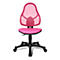 Siège piv de bureau tant pour enfants Open Art Junior, sans accoudoirs, assise galbée, dossier en filet, rose/noir