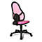 Siège piv de bureau tant pour enfants Open Art Junior, sans accoudoirs, assise galbée, dossier en filet, rose/noir