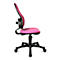 Siège piv de bureau tant pour enfants Open Art Junior, sans accoudoirs, assise galbée, dossier en filet, rose/noir