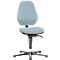 Siège pivotant pour laboratoire Basic 9132, avec patins, rembourrage tissu, gris Duotec