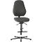 Siège pivotant pour laboratoire LEANOS 9136, rembourrage tissu, noir moucheté Duotec