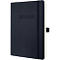 Sigel agenda semainier Conceptum 2024/2025, 256 pages, quadrillé, finition softwave, DE/EN/FR/NL, noir