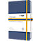 Sigel carnet de notes Linescape, 176 pages, DIN A5, 80 g/m², quadrillé, élastique, boucle de stylo bicolore, bleu/jaune
