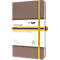 Sigel carnet de notes Linescape, 176 pages, DIN A5, 80 g/m², quadrillé, élastique, boucle de stylo bicolore, brun/jaune