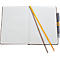 Sigel carnet de notes Linescape, 176 pages, DIN A5, 80 g/m², quadrillé, élastique, boucle de stylo bicolore, brun/jaune