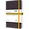 Sigel carnet de notes Linescape, 176 pages, DIN A5, 80 g/m², quadrillé, élastique, boucle de stylo bicolore, gris/jaune