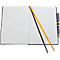 Sigel carnet de notes Linescape, 176 pages, DIN A5, 80 g/m², quadrillé, élastique, boucle de stylo bicolore, gris/jaune