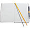 Sigel carnet de notes Linescape, 176 pages, DIN A5, 80 g/m², quadrillé, élastique, passant pour stylo bicolore, gris clair/jaune