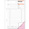 Lined delivery form with orange and pink accent. The lower part is bent.