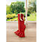 Sigel Flaschentasche Red Coco, Grösse S, mit Bodeneinlage und breiten Jutegriffen, L 80 x B 100 x H 355 mm, Jutefaserpapier, rot, 5 Stück