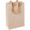 Sigel Geschenktüte Natural Red Coco, Grösse S, mit Bodeneinlage und breiten Jutegriffen, L 80 x B 190 x H 280 mm, Jutefaserpapier, beige, 5 Stück