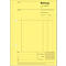 Yellow invoice form with perforation and lettering. At the top it says "invoice", below the invoice number.