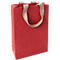 Sigel Pochette cadeau Red Coco, taille S, avec fond et larges poignées en jute, L 80 x l 190 x H 280 mm, papier en fibres de jute, rouge, 5 pièces