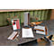 Sigel Porte-menus SM222, A4, incl. 2 pochettes transparentes doubles pour 8 pages A4, reliure caoutchouc, bois/PU, marron-gris clair, 1 pièce