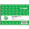Sticker with a green background and white text. The text reads "Receipts QU 615", DIN A 6 transverse, 50 sheets. Below a barcode.