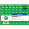 Product image of receipts, green background pattern with blue strip, lettering. "GUARANTEED", "with blue paper".