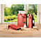 Sigel Sac pour bouteilles Red Coco, taille S, avec fond et larges poignées en jute, L 80 x l 100 x H 355 mm, papier en fibres de jute, rouge, 5 pièces
