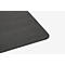 Dunkelgraue rechteckige Tischunterlage mit abgerundeter Ecke, Texturdetail.