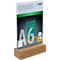 Sigel tafelstandaard, recht, met eiken voet, glashelder acryl, 1,5 mm, B 116 x D 46 x H 192 mm, voor A6 formaten, 1 stuk