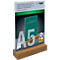 Sigel tafelstandaard, recht, met eiken voet, kristalhelder acryl, 1,5 mm, B 159 x D 46 x H 254 mm, voor A5-formaten, 1 stuk