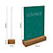 Sigel tafelstandaard, recht, met eiken voet, kristalhelder acryl, 1,5 mm, B 159 x D 46 x H 254 mm, voor A5-formaten, 1 stuk