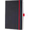 Dunkelblaues Notizbuch mit rotem Gummiband, Aufschrift '2027'.