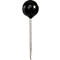 Black, spherical thumb tack with silver pin.