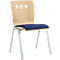 Silla apilable 7450, asiento moldeado, apoyo lumbar, perforaciones de diseño, sin reposabrazos, tapizado Kashmara, azul