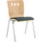 Silla apilable 7450, asiento moldeado, apoyo lumbar, perforaciones de diseño, sin reposabrazos, tapizado Kashmara, gris
