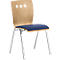 Silla apilable 7450, asiento moldeado, apoyo lumbar, perforaciones de diseño, sin reposabrazos, tapizado Point/Trevira CS, azul