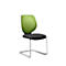 Silla cantilever GIROFLEX 353, con respaldo de malla, tubo de acero de precisión, apilable, sin reposabrazos, verde/negro