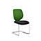 Silla cantilever GIROFLEX 353, respaldo acolchado, tubo de acero de precisión, apilable, sin reposabrazos, verde/negro